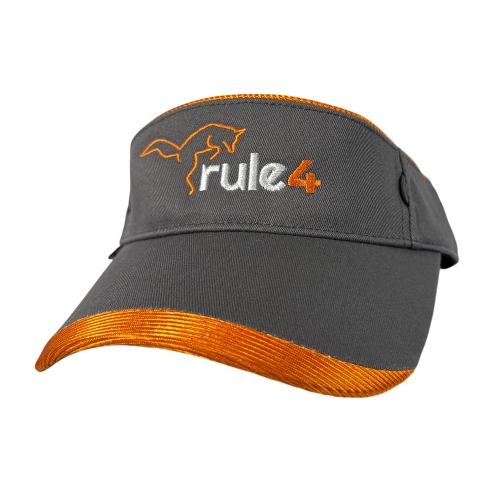 Fila Rule4 Fox Logo Sun Visor Hat Gray Orange Adjustable FA0014